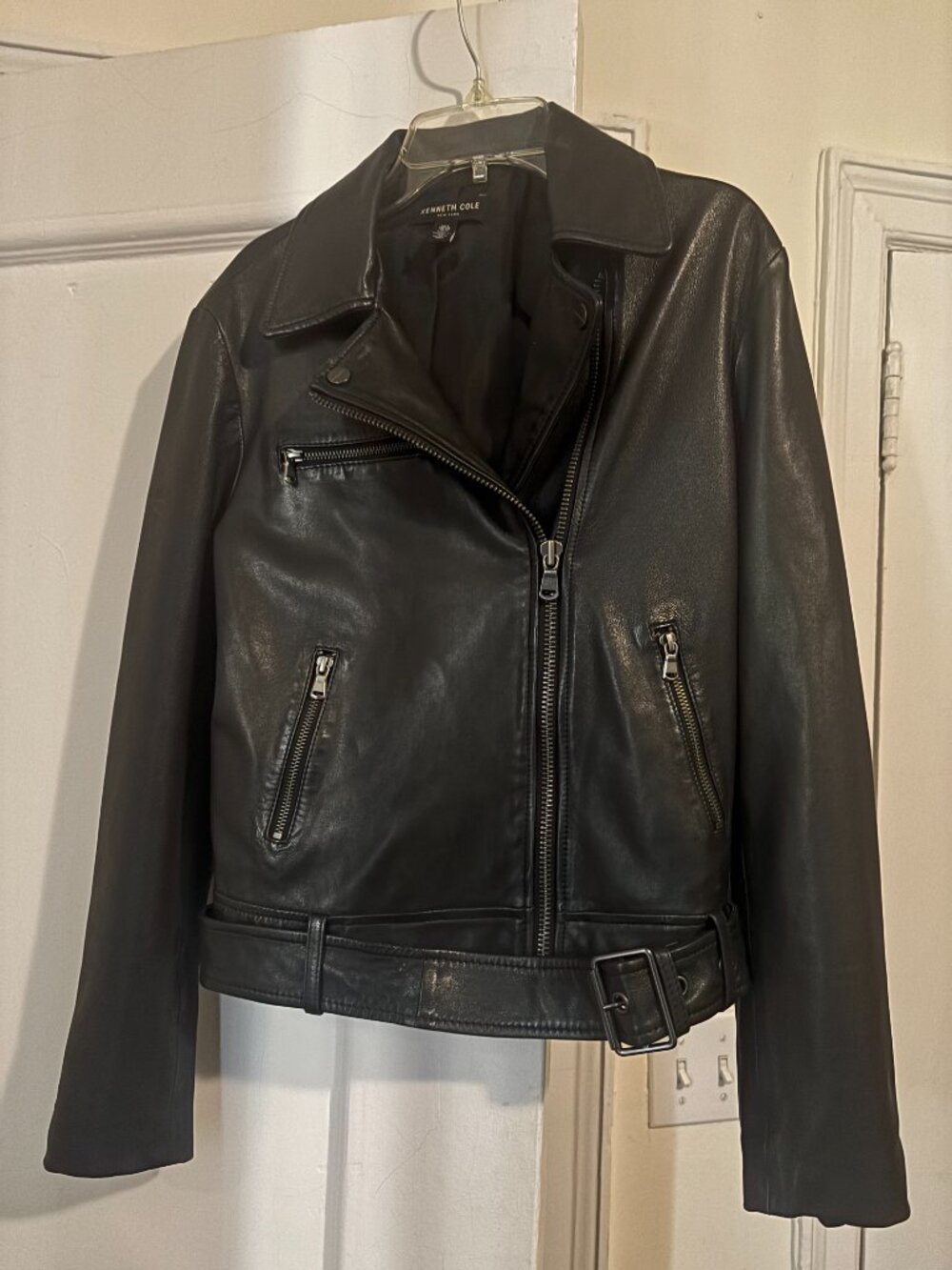 Kenneth Cole Leather Biker Jacket (Size Small)